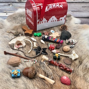 Osteomancy Set ~ Bone Throwing Set ~ Christmas Mailbox Tin