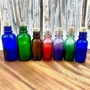 Glass Bottle With Natural Cork ~ Choose Your Color and Size