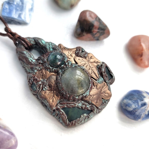 Aura Stabilizing Moss Agate Energy Infused Artisan Amulet Pendant Talisman Necklace ~ Unique One Of A Kind OOAK ~Statement Piece