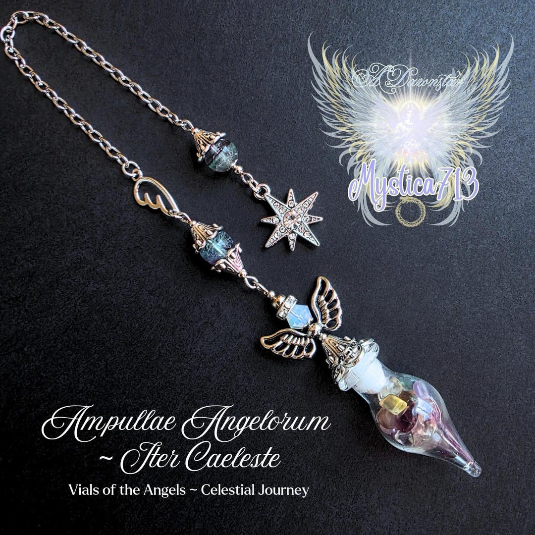 Iter Caeleste Angel Vial Pendulum Rainbow Fluorite Angelic ...