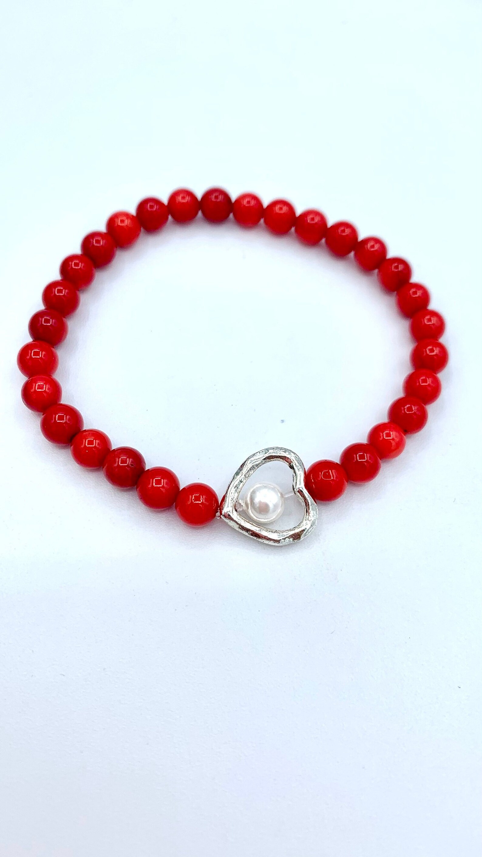 Red Coral Bracelet Pearl Bracelet Love Bracelet Chakra Etsy Canada