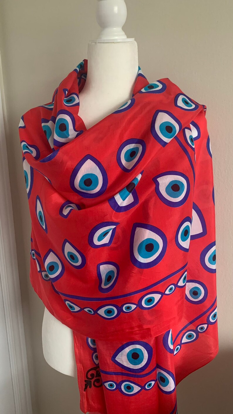 Evil Eye Scarf for All Seasons, Amulet Print Wrap Shawl, Foulard - Etsy