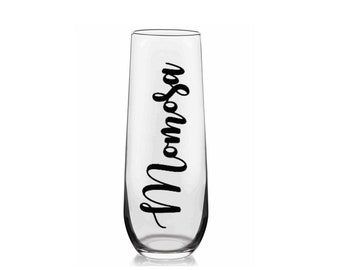 Momosa Glass, Mother’s Day Gifts, Baby Shower Gifts, Champagne Glass, Momosa, Mother’s Day, Mimosa Glass, Champagne Flutes, Shower Gifts