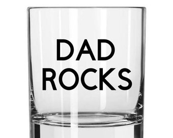 Dad Rocks Glass, Father's Day Gifts, Dad Rocks, Whiskey Glass, Rocks Glass, Dad Gifts, Gifts for Dad, Father's Day Gift, Whiskey Gifts