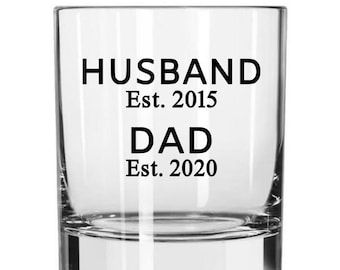 Father's Day Whiskey Glass: Personalized Dad Gift, 14 oz Rocks Glass