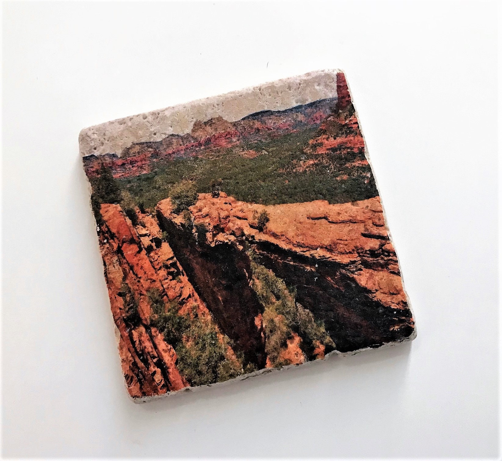 One Size Cork Backed CoasterStone Natural Christmas Set of 4 Coasters