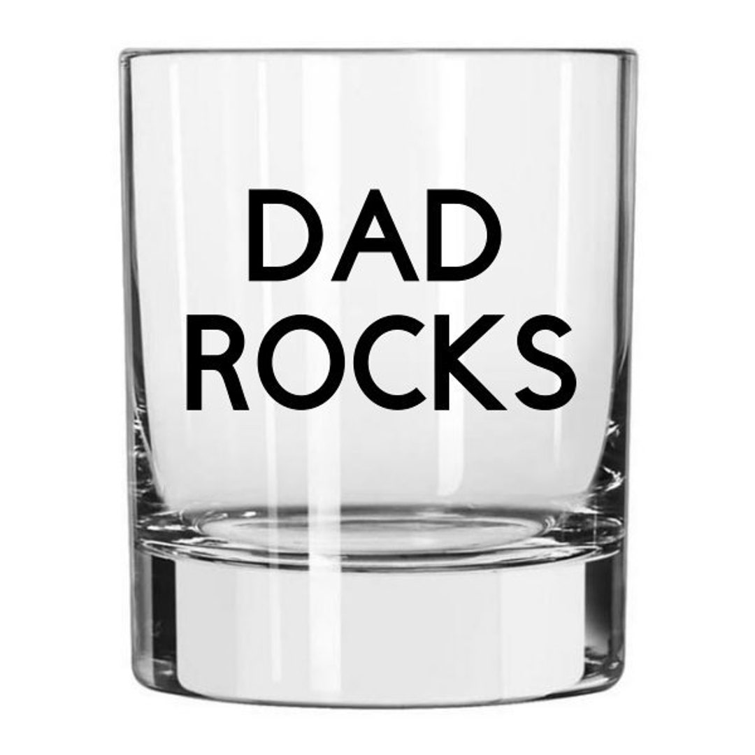 Dad Rocks Glass Father's Day Gifts Dad Rocks Whiskey Etsy