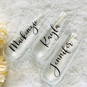 Personalized Bridesmaid Champagne Flute: Bridal Party Gift