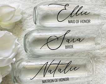 Bridal Party Cups, Bridesmaid Gifts, Personalized Stemless Flute