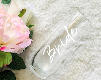 Bride Gifts, Champagne Flute, Bridal Flute, Engagement Gift, Bridal Party Gift, Bride, Bride Gift, Stemless Flute, Bridal Gifts, Gifts