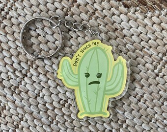 Don’t Touch Me Cactus Keychain Succulent Key Ring | Spoonie | Chronic Illness Warrior