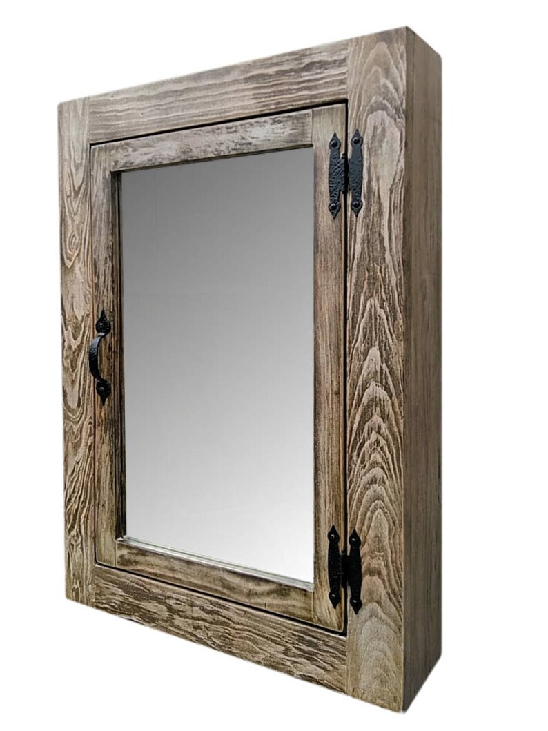 Solid Wood Whitewash Rustic Medicine / Surface Mount / Etsy