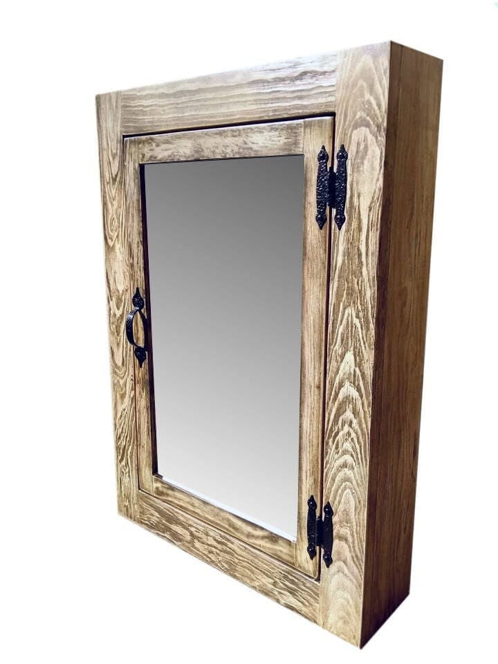 Rustic medicine cabinet no mirror deals