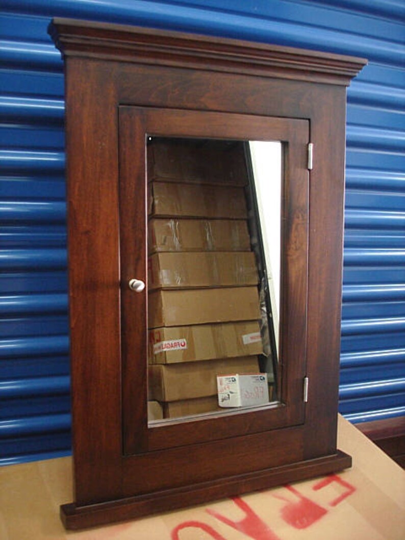 Michelle Recessed Medicine & Mirror / Walnut Finish Etsy