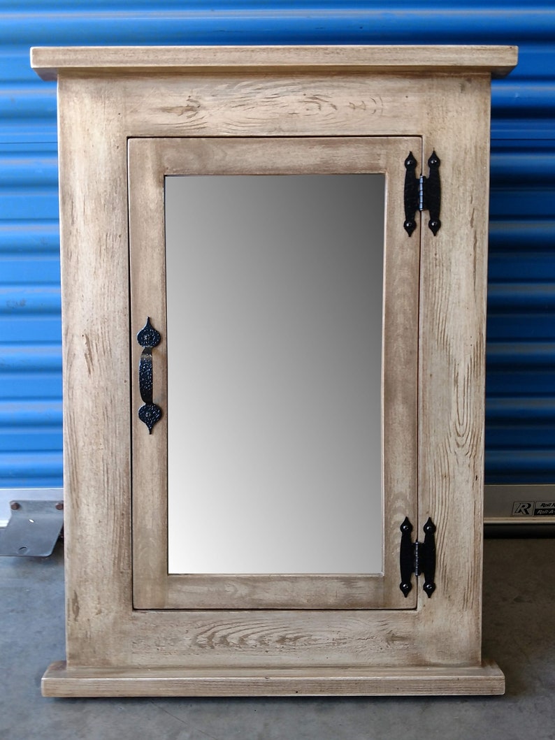Rustic Mission Recessed Medicine / White Washed Finish Etsy
