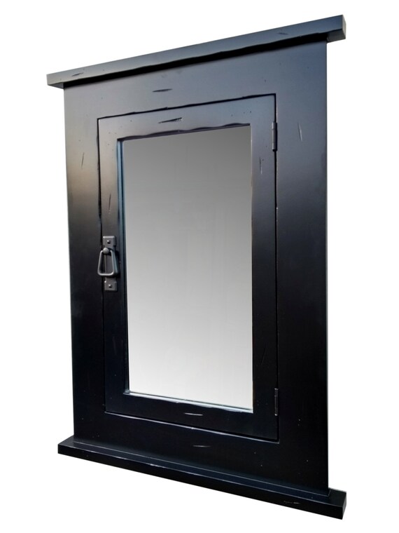 RUSTOWN Farmhouse Wandschrank Aus Holz Mit Schiebetür – 70x55x20 Cm, Verstellbare Regale Für Bad, Küche, Wohnzimmer