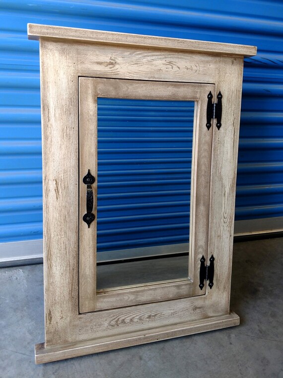 Rustic Mission Recessed Medicine Cabinet White Washed Finish Etsy
