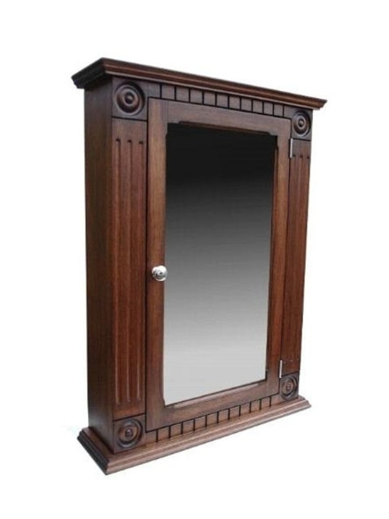 Rosette Medicine / Dark Walnut Finish / Handmade Etsy