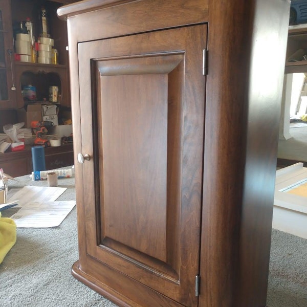 Madrid Medicine Cabinet / solid door  / Walnut Finish