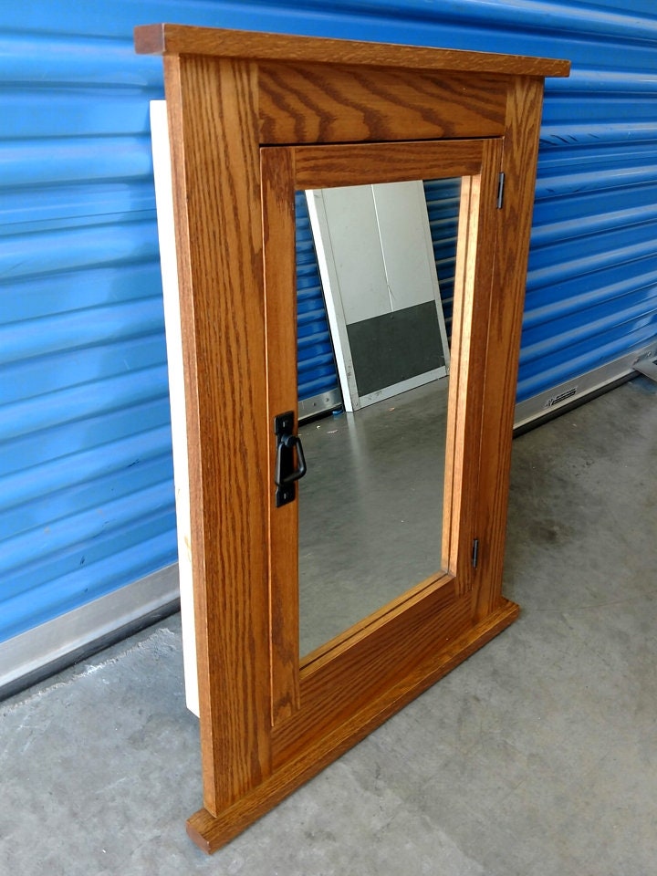 24W X 33H Solid Oak Mission Recessed Medicine / Solid Etsy