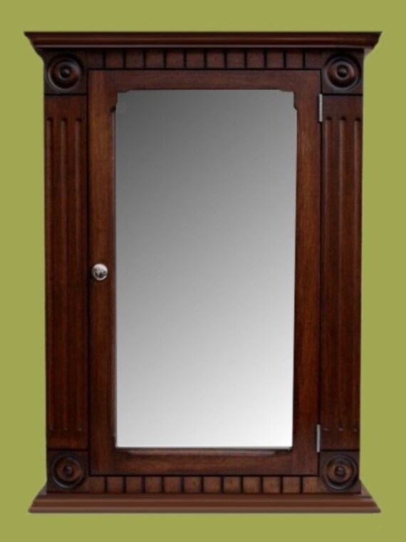 Cherry medicine cabinet with cheap mirror