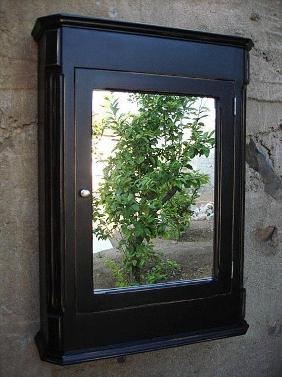 Black surface on sale mount medicine cabinet