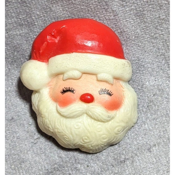 Vintage 80s Hallmark Smiling Santa Brooch - image 1