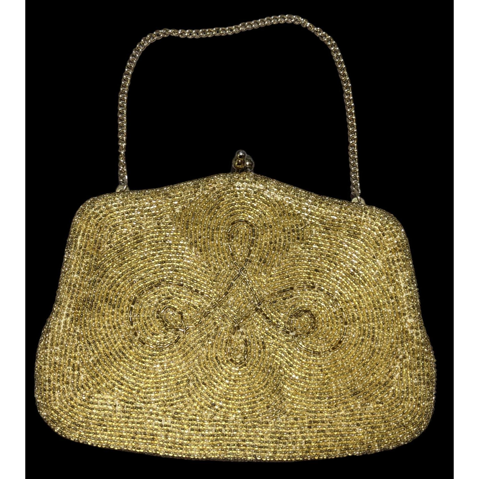 Vintage Mantessa Handmade Gold Beaded Clutch - Etsy