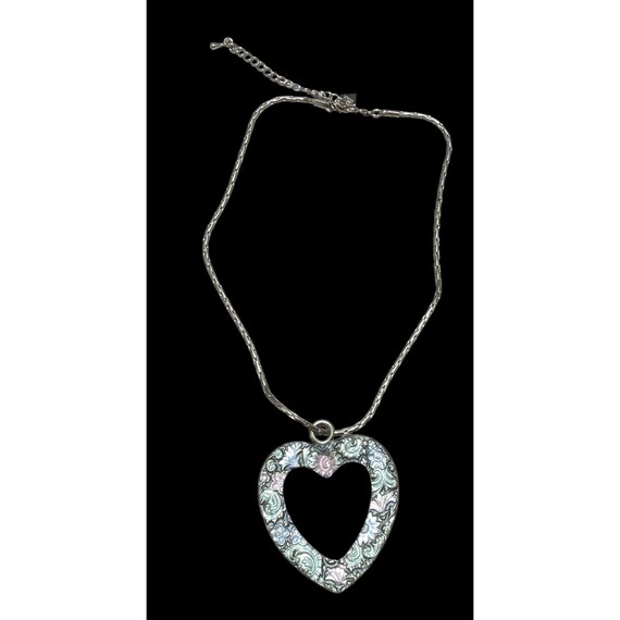 Cookie Lee Vintage Floral Heart Necklace Etsy UK