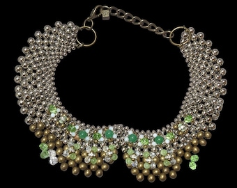 Collar babero con cuentas vintage de los años 90 de Pam Hiran