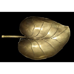Vintage Brass Leaf Trinket Dish