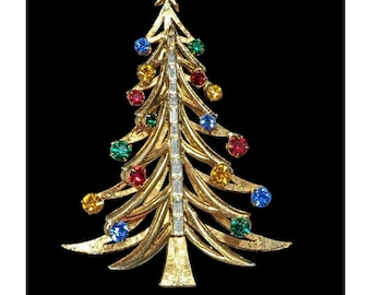 Yoqucol Spilla Albero Di Natale Con Zirconia Cubica - Verde, 5x3,7 Cm, Lega E Cristallo, In Scatola Regalo - 2
