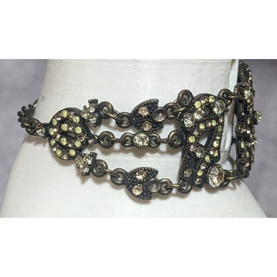 Vintage VCLM Jeweled Floral Bracelet - Etsy