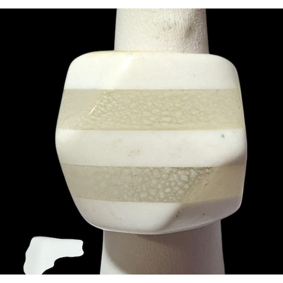 Vintage Chunky Solid And Translucent Striped Abst… - image 1