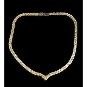 Vintage Glam Nugget Texture Gold Tone Chain Necklace