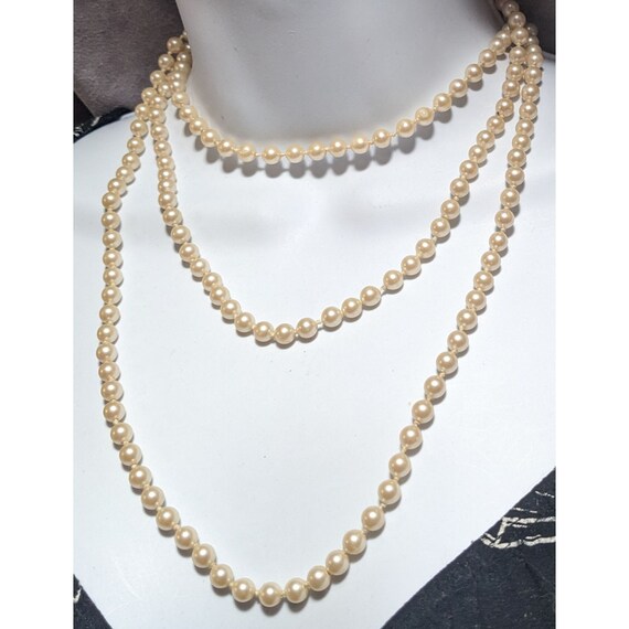 Vintage Faux Pearl Opera Necklace - image 6