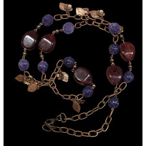 Vintage Cottagecore Floral Beaded Chain Necklace