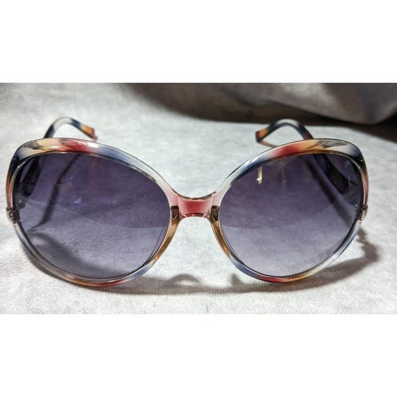 Vintage Baskin Bros. Mottled Red Black and Clear Sunglasses  display picture 3