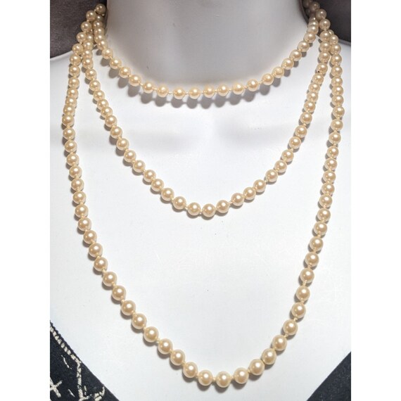 Vintage Faux Pearl Opera Necklace - image 5