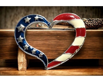 Vintage Avon Amerikaanse vlag hart broche