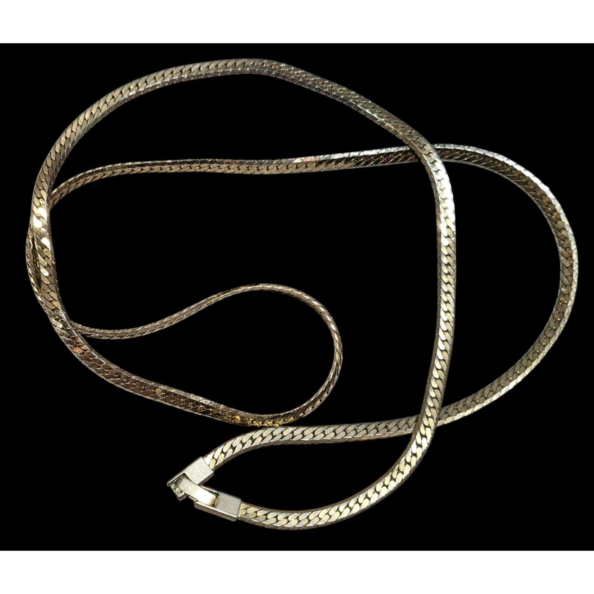 Vintage Herringbone Chain Necklace Silver/gold Tone - Etsy Canada
