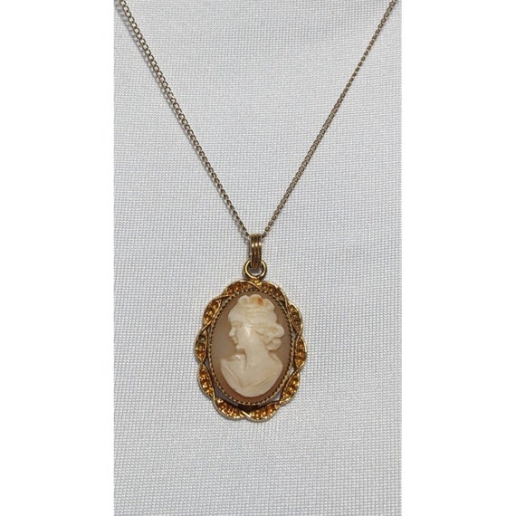 Vintage Gold Filled Cameo Necklace - image 4