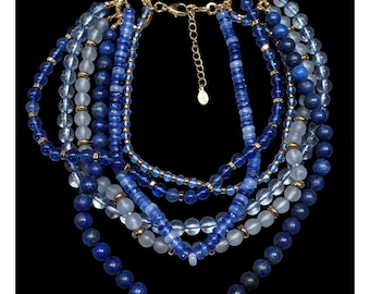 Collier Ann Taylor Loft 32 Perles Marron Facettées Et Ton Or - Occasion