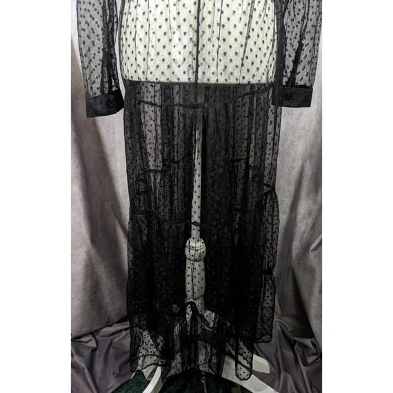 ワンピース vintage sheer polka dot maxi dress black vintage sheer polka dot maxi dress black