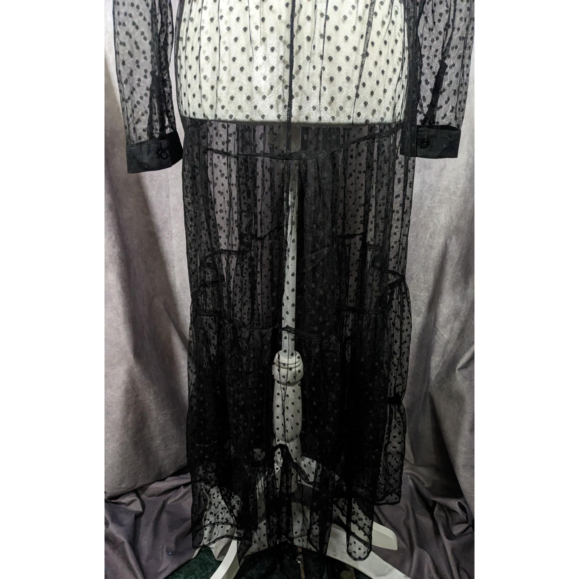 ワンピース vintage sheer polka dot maxi dress black Vintage Spoon Jeans Sheer Black Polka Dot Maxi Dress - Etsy