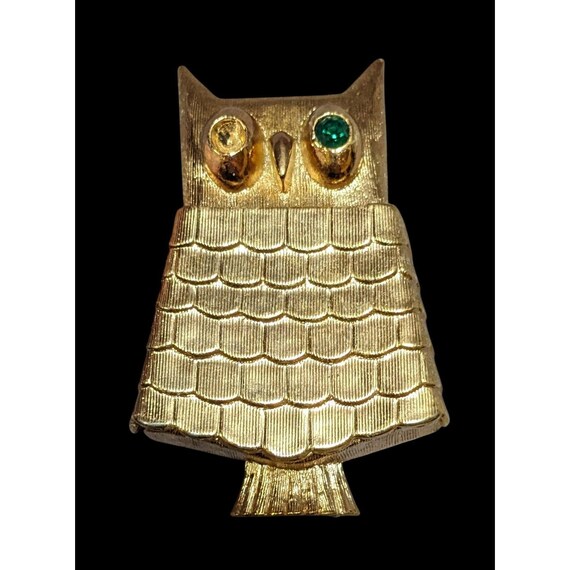 Vintage Avon Owl Gold Tone Solid Perfume Holder UK