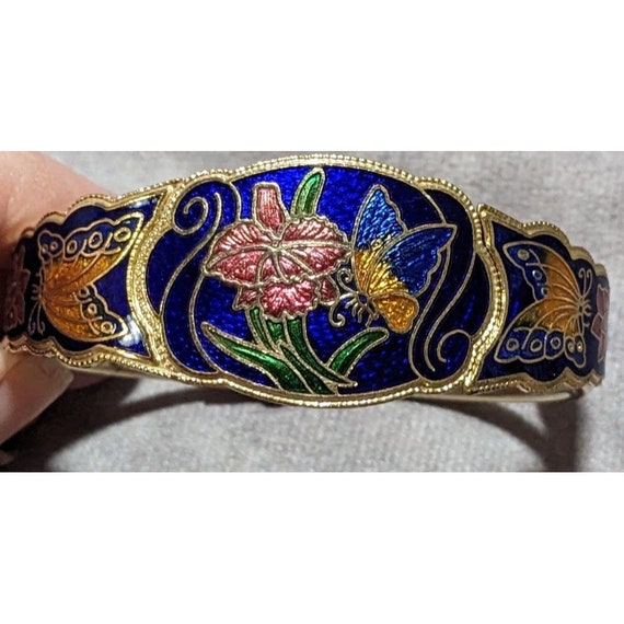 Vintage Blue Cloissone Butterfly Bracelet
