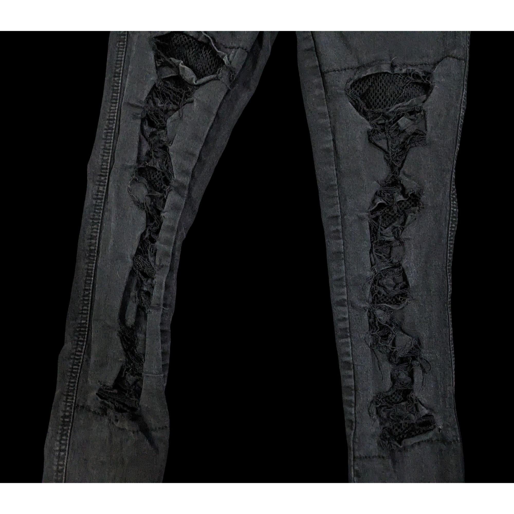 Vintage Y2K Gothic Distressed Skinny Jeans by Trippnyc - Etsy