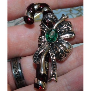 Vintage Silver Candy Cane Brooch