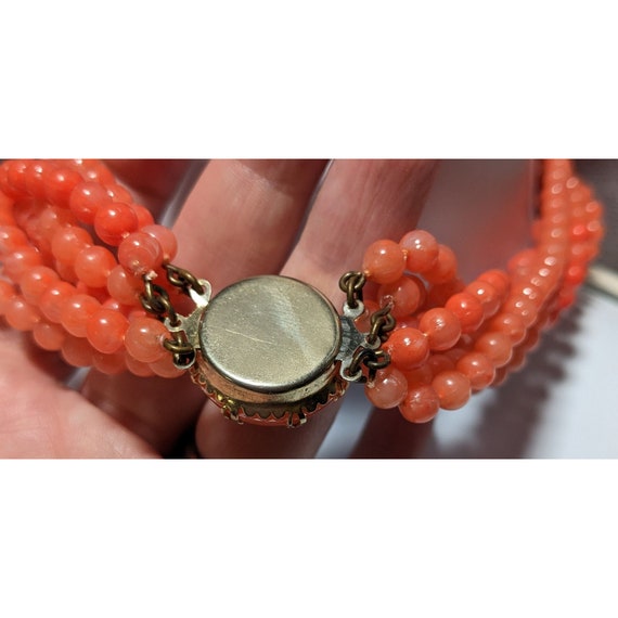 Vintage Salmon Beaded Necklace - image 6